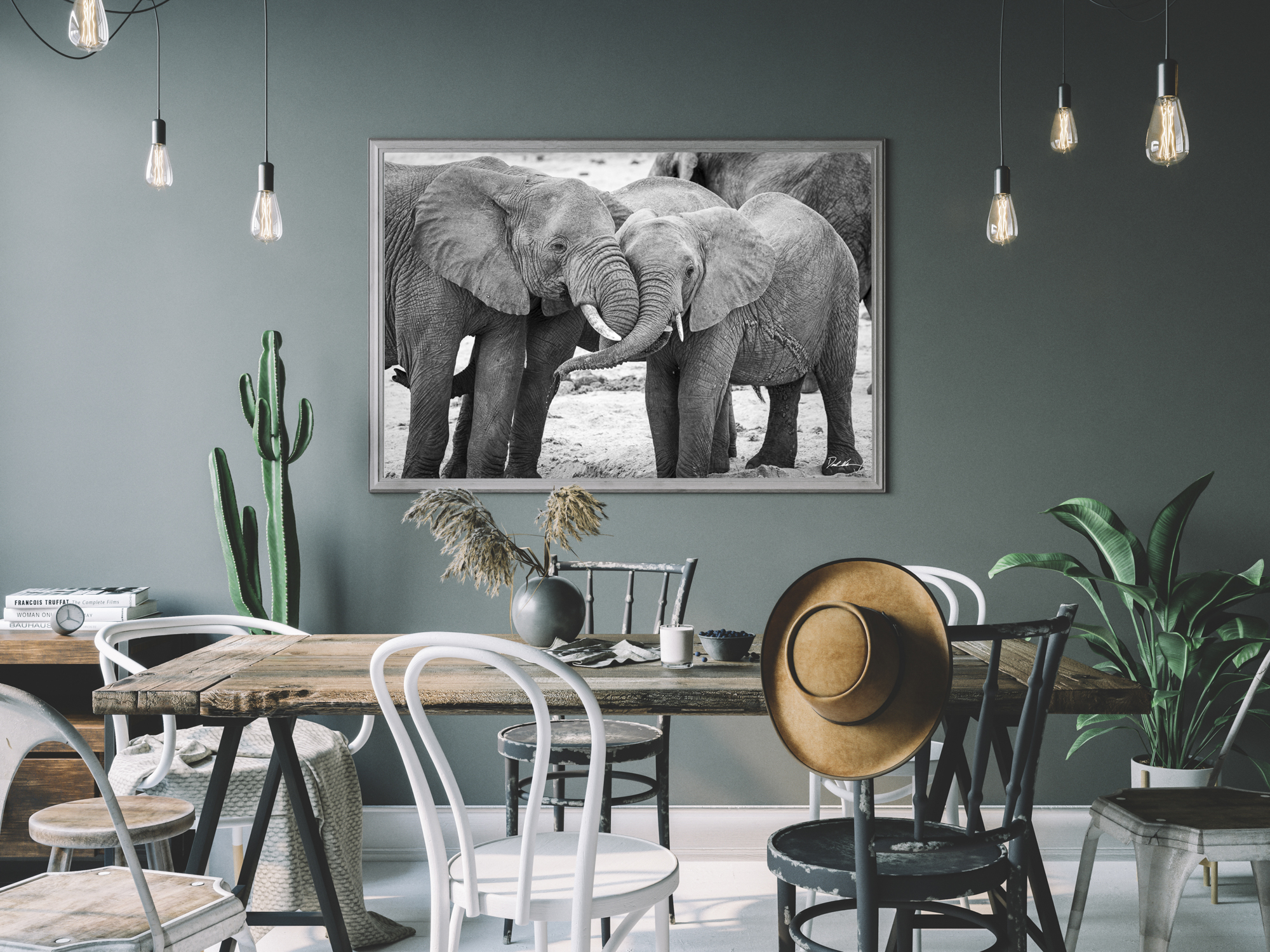 Elephant Hug Print
