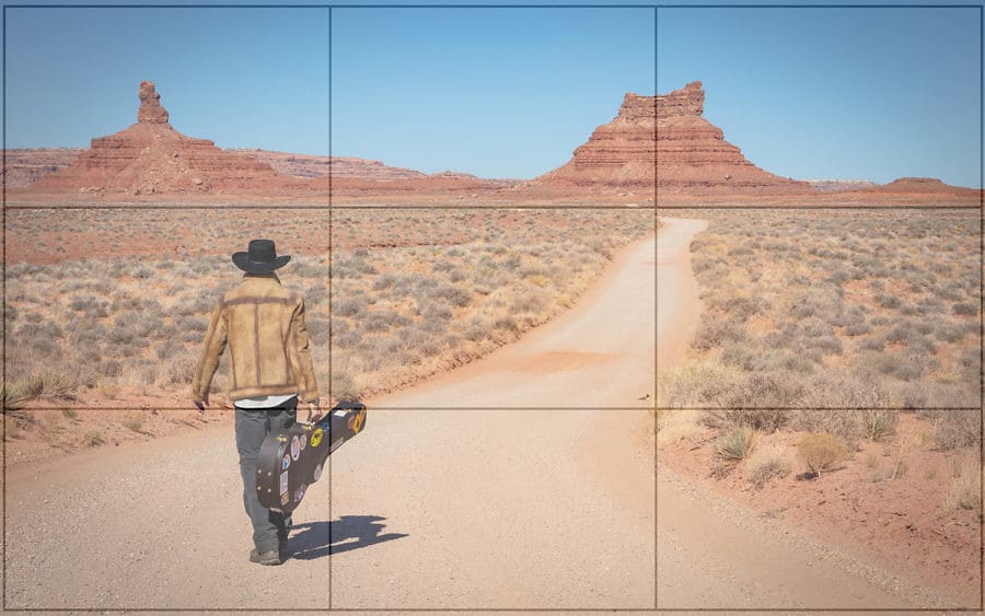 Photographic representation of the rule of thirds