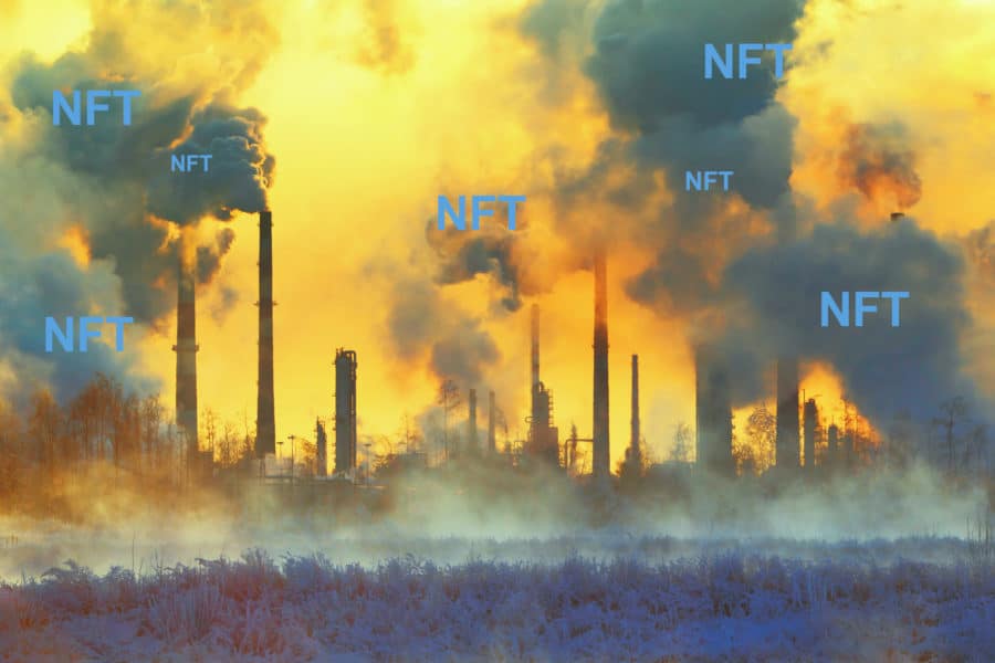 image showing the potential pollution caused by NFTs production