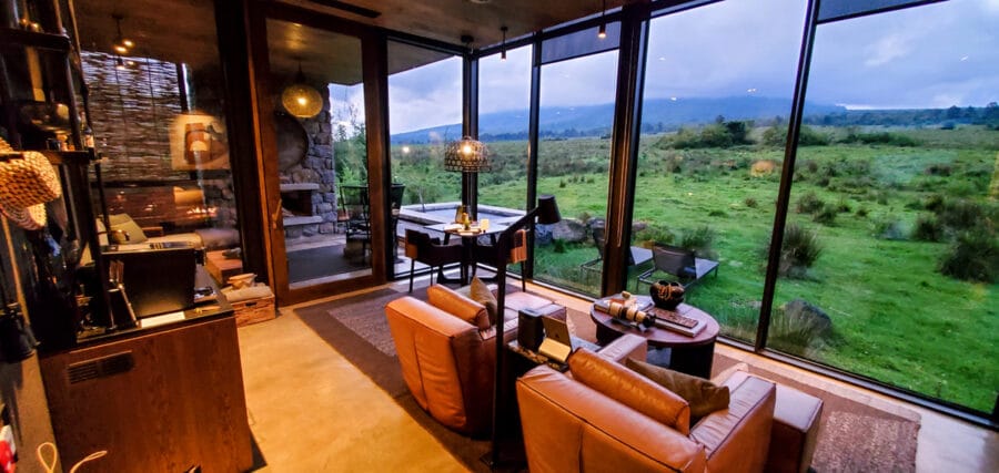 image of the view from singita kwitonda lodge in volcanoes national park, rwanda