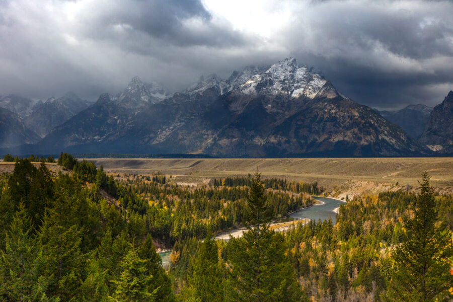 Fine art photograph of the Snake River Overlook during fall in Grand Teton National Park