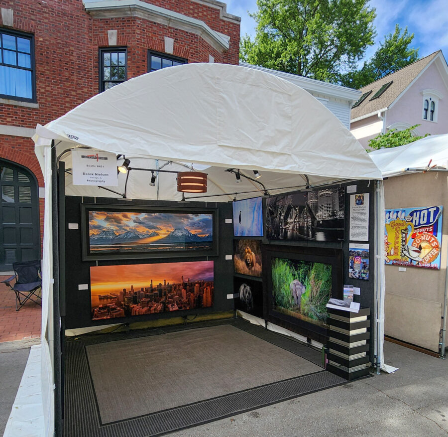 image of Derek Nielsen's photography booth at the Old Town Art Fair in Chicago